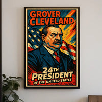 Grover Cleveland 24th President Poster Vintage Wall Art