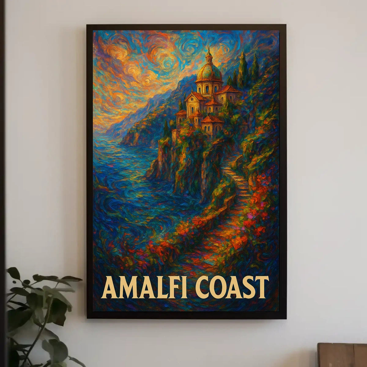 Amalfi Coast Poster Art Print 18x24 Coastal Decor Wall Art