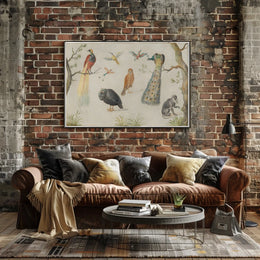 Exotic Wildlife in Vintage Illustration Animal Poster