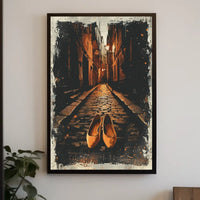 Serene European Street Ballet Flats Art Poster
