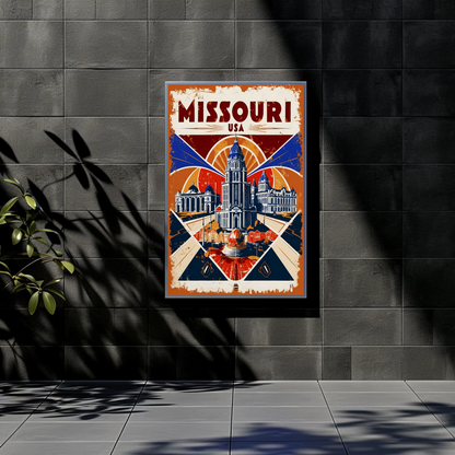 Missouri USA Historic Dome Skyline Vintage Travel Poster