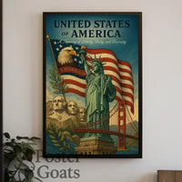 American Icons Vintage Art Poster - Cultural or Heritage Poster