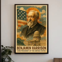 Benjamin Harrison 23rd President of the United States Layered Digital Collage Poster