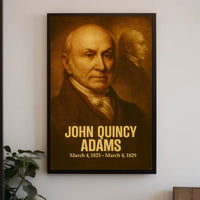 John Quincy Adams Poster Vintage Analog Film Aesthetic Presidential Portrait Wall Art Historical