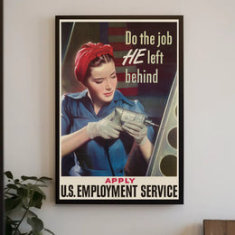 Rosie the Riveter WWII Propaganda Vintage Poster