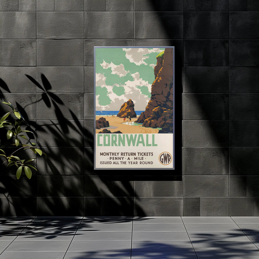 Cornwall - Great Western Railway Vintage Travel Poster