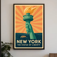 Statue of Liberty Vintage Travel Poster