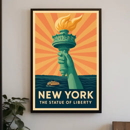 Statue of Liberty Vintage Travel Poster