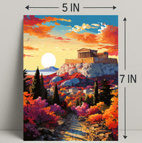 Sunset Over The Acropolis Poster