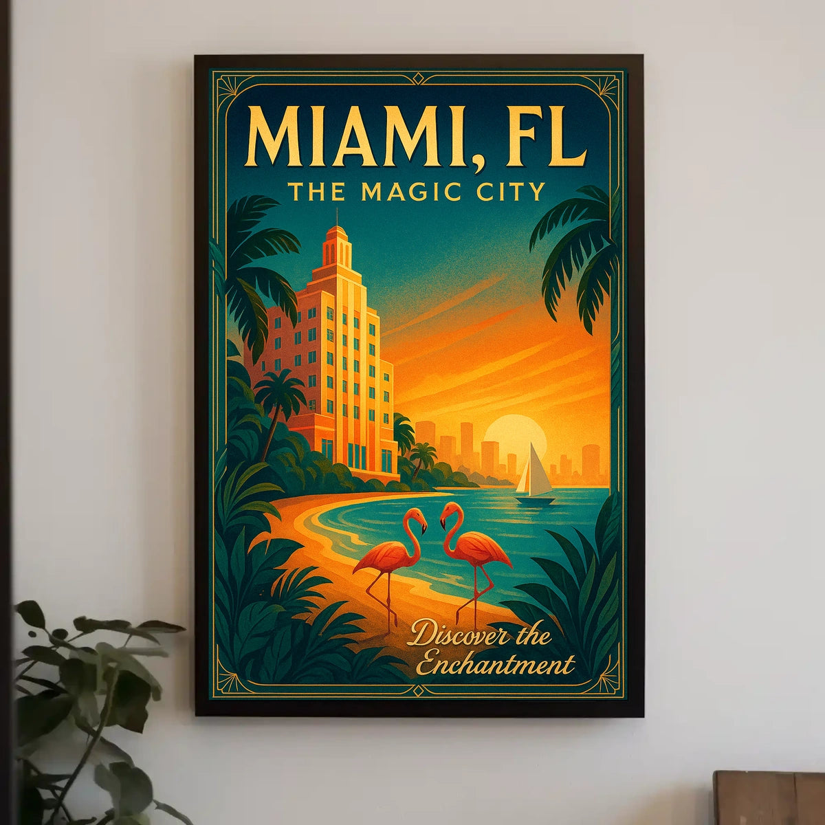 Miami Magic City Vintage Travel Poster
