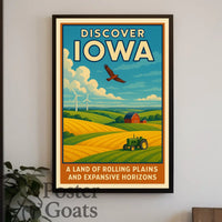 Discover Iowa's Tranquil Beauty: Vintage Travel Poster