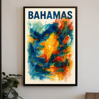 Vibrant Bahamas Tropical Sunset Wanderlust Poster