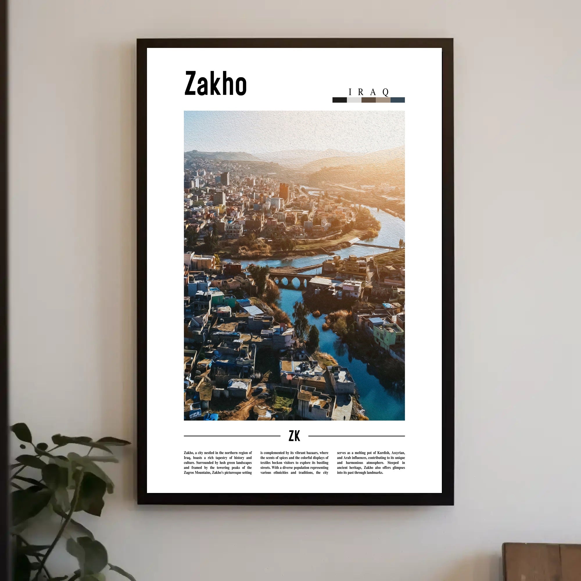 Zakho's Enchanting View Urban or Cityscape Poster PosterGoat