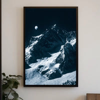 Majestic Moonlit Mountain Range Nighttime Poster