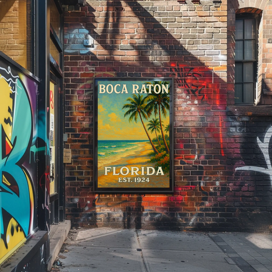 Boca Raton Florida Tropical Beach Palms Poster