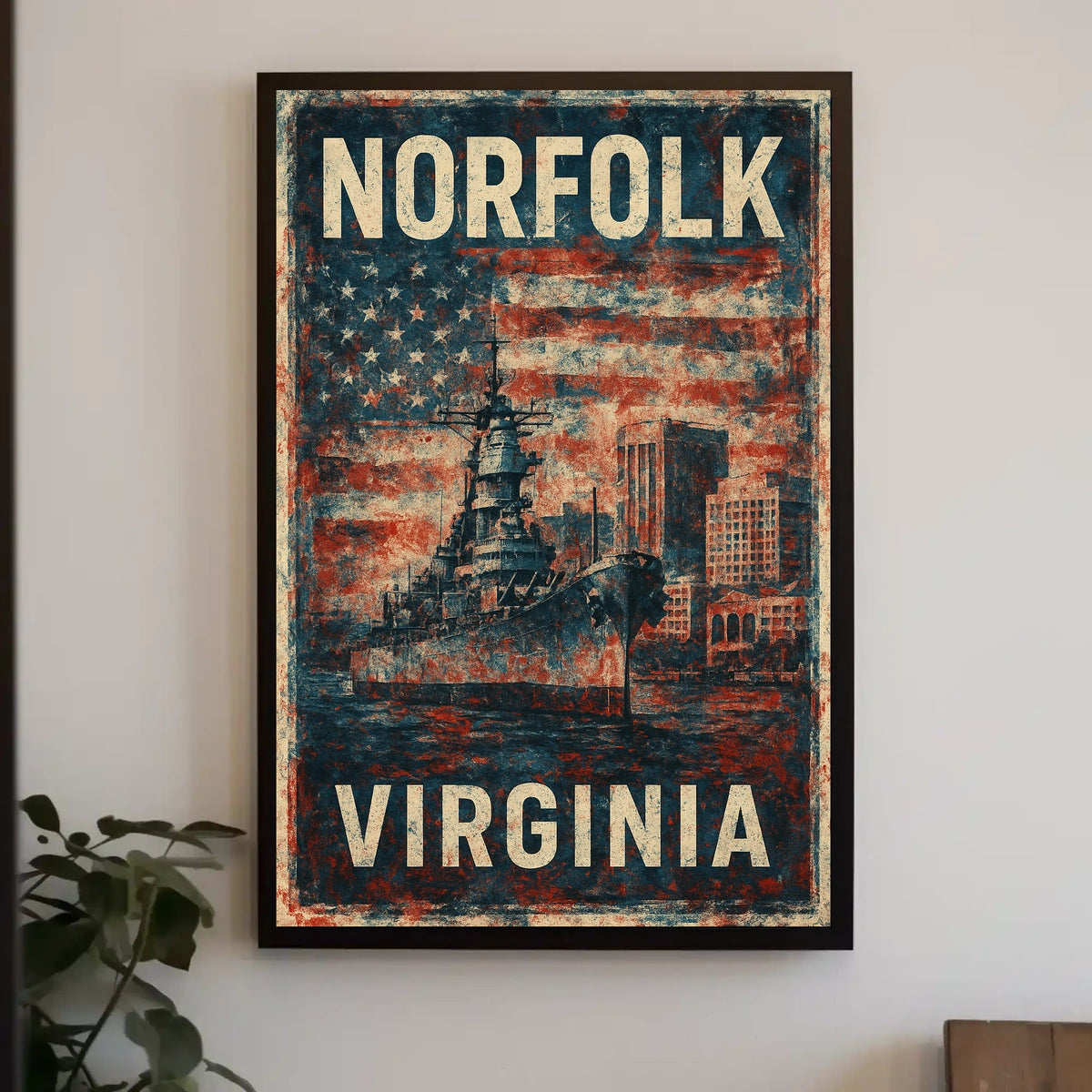 Norfolk Battleship Pride Vintage Recruitment Poster