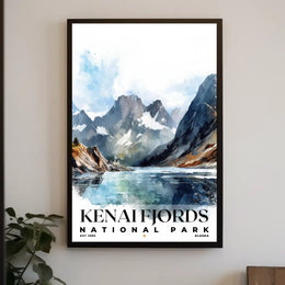 Kenai Fjords Watercolor Wall Art Poster