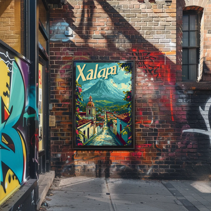 Xalapa Mexico Volcano Colonial Town View Travel Poster Travel Poster