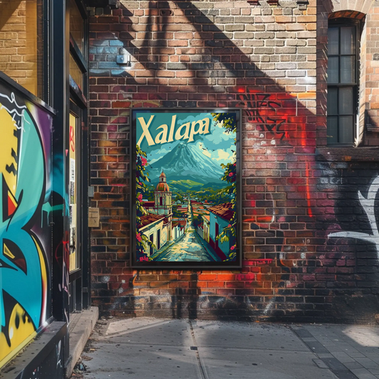 Xalapa Mexico Volcano Colonial Town View Travel Poster Travel Poster