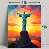 Christ The Redeemer At Sunset Poster