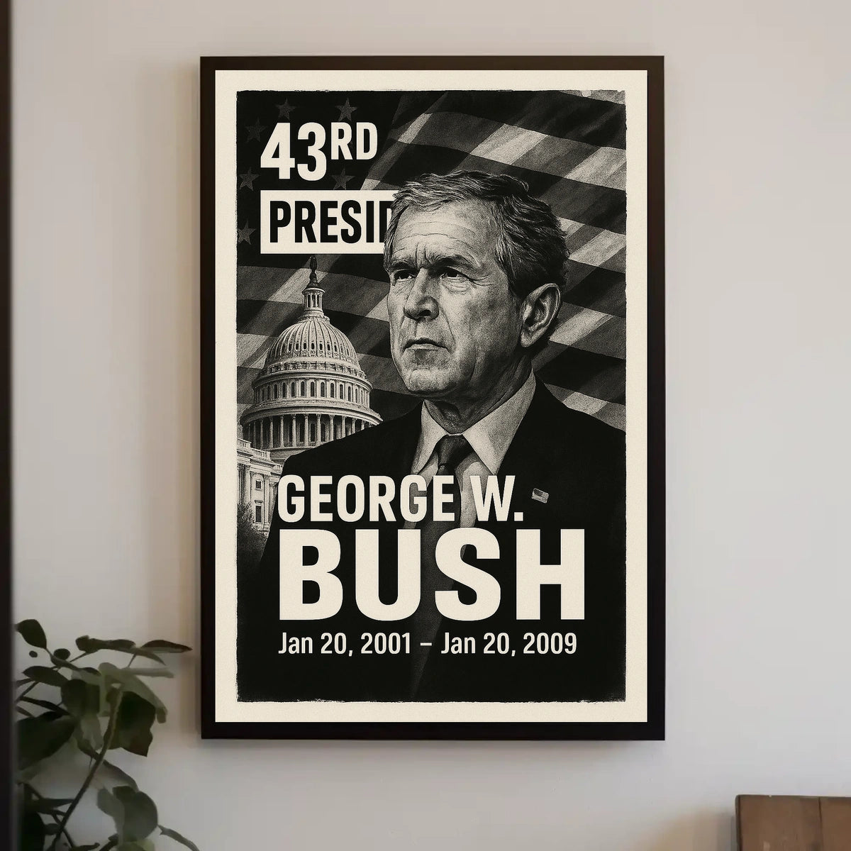 George W. Bush 43rd President of the United States Digital Montaje Poster