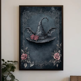 Mystical Witch's Hat Gothic Prose Art Poster