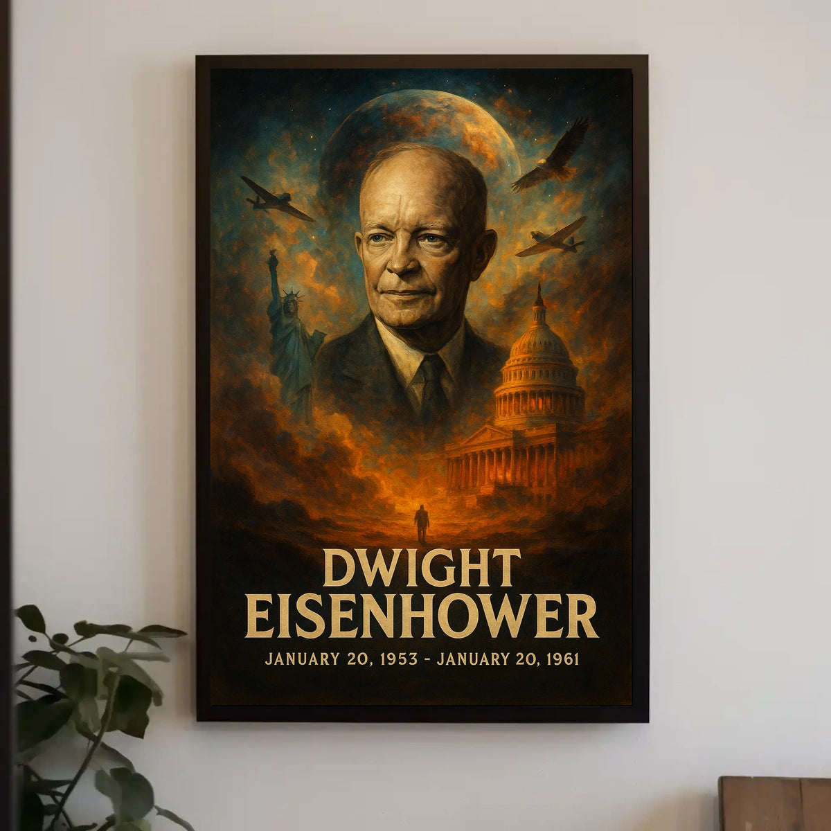 Dwight Eisenhower Vintage Art Deco Collector Poster
