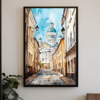 Finland Helsinki Cathedral Street View Poster