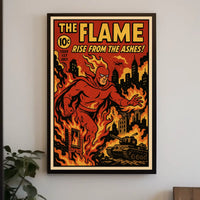The Flame Comic Book Cover Retro Pop Culture Poster