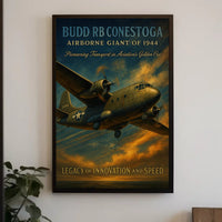 Budd RB Conestoga WWII Aircraft Vintage Poster PosterGoat