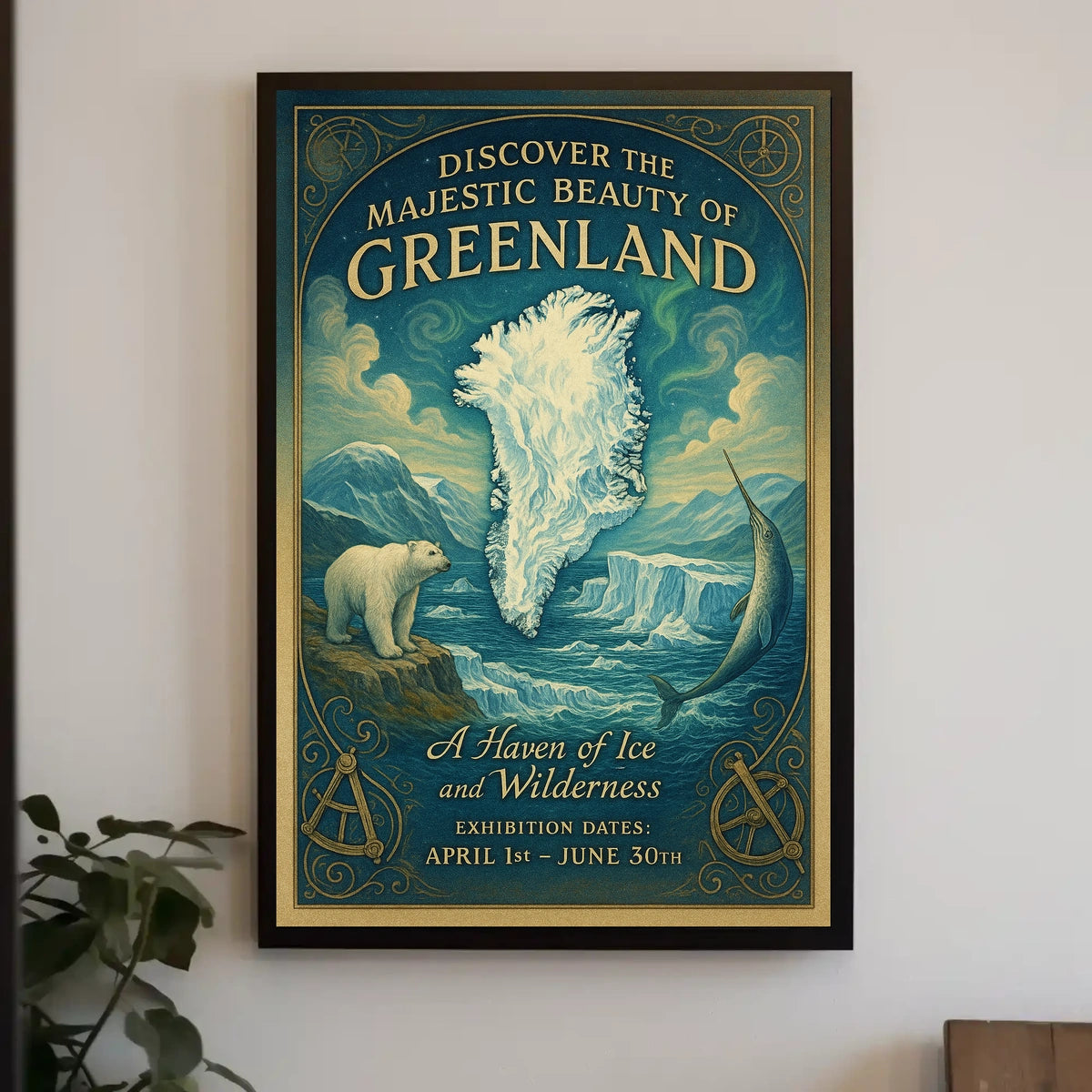 Greenland's Natural Beauty Exhibition Icy Landscapes Wildlife Poster
