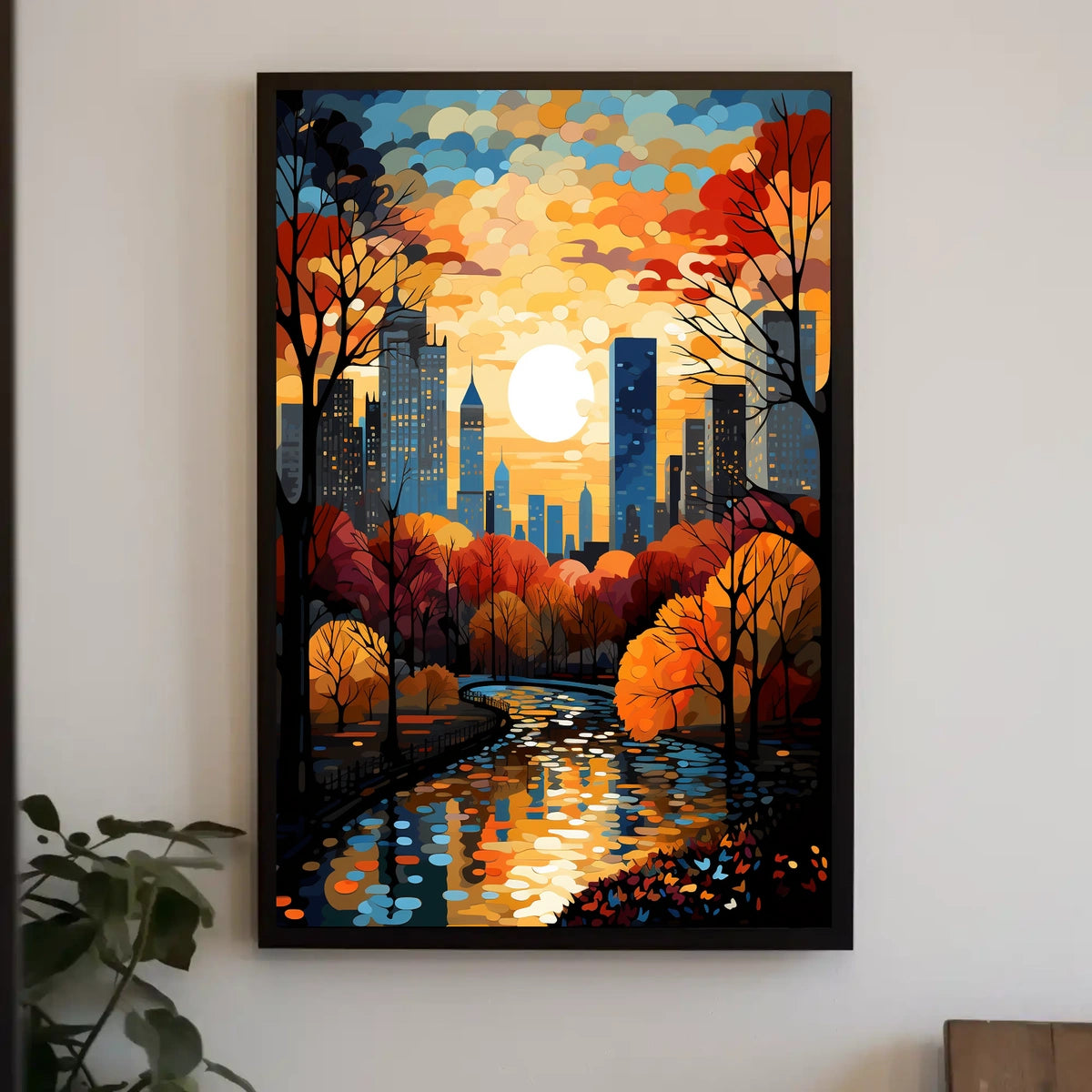 Urban Cityscape Sunset Art Print - Travel Poster
