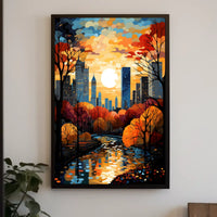 Urban Cityscape Sunset Art Print - Travel Poster
