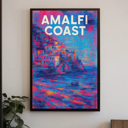 Amalfi Coast Poster Wall Art 18x24 Scenic Coastal Decor