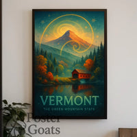 Vermont Autumn Surrealism Travel Poster