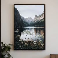 Majestic Mountain Landscape Poster with Tranquil Lake