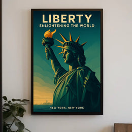 Statue of Liberty Sunrise Patriotic Poster
