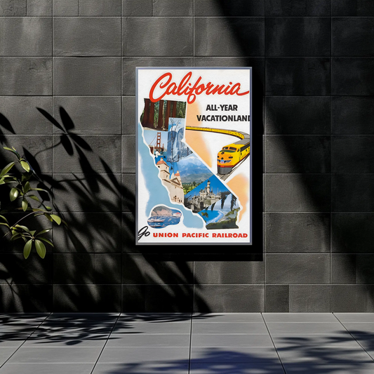 California All-Year Vacationland Union Pacific Railroad (1950s) Poster