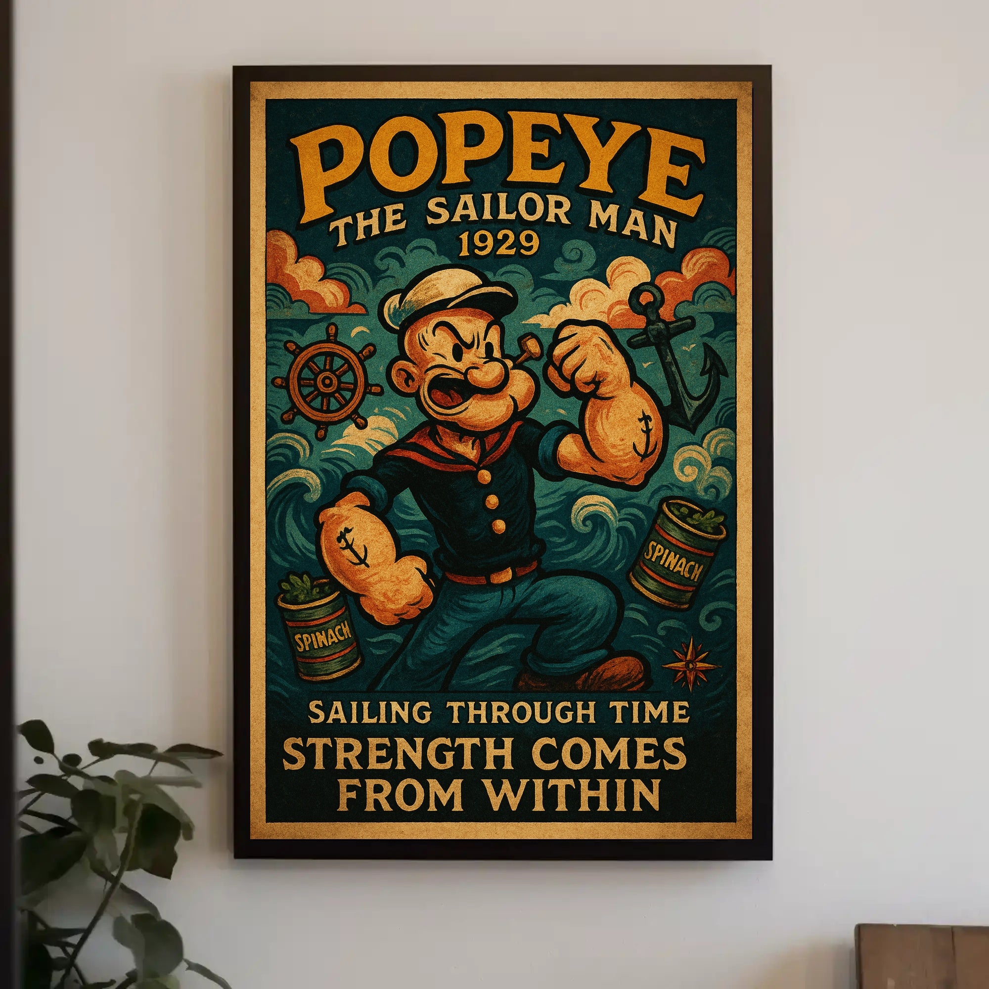 Popeye the Sailor Man Vintage Pop Culture Poster