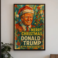 Festive Political Figure with Christmas, Political or Propaganda Poster