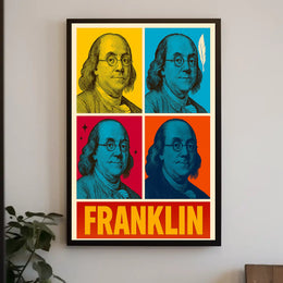 Benjamin Franklin Pop Art Historical or Presidential Poster