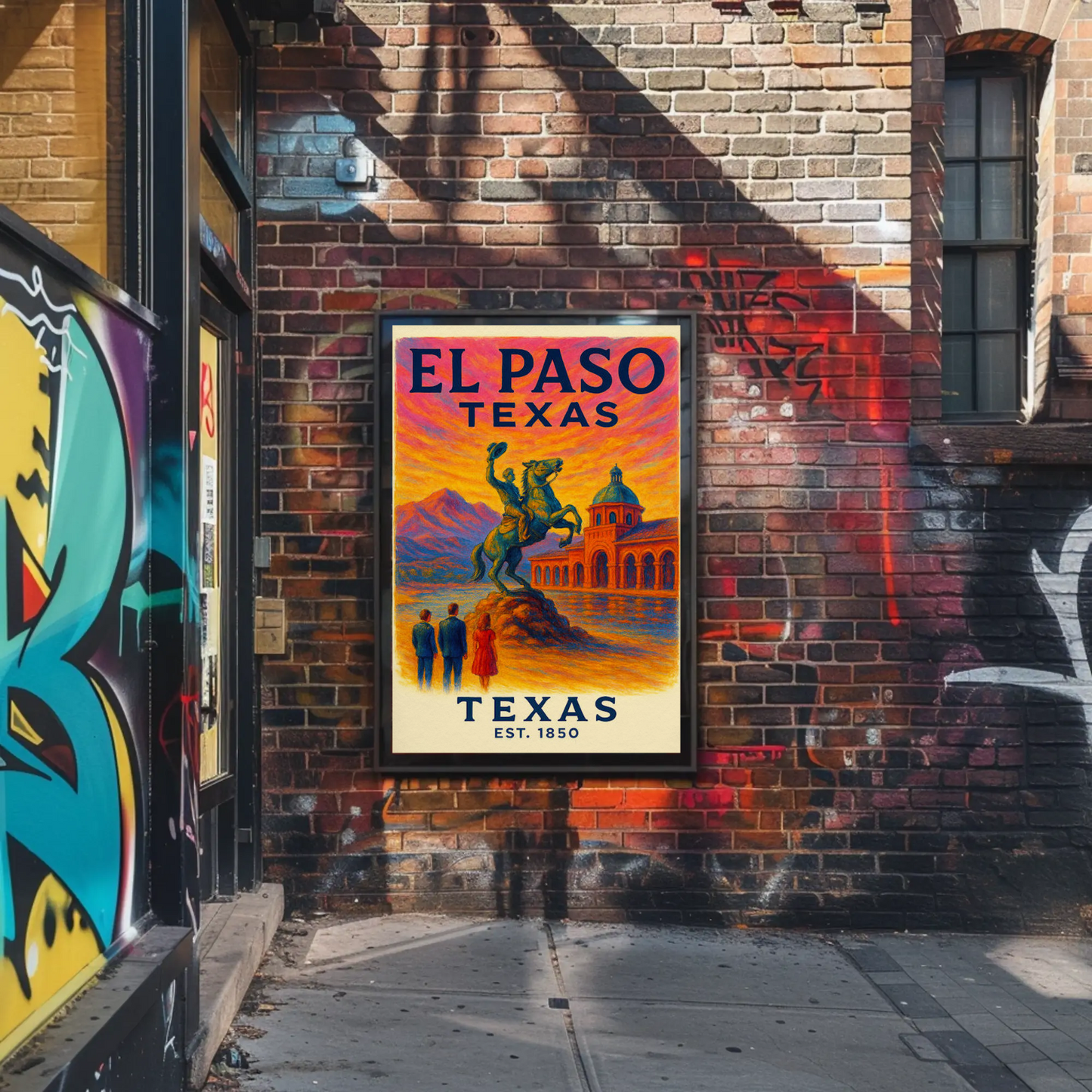 El Paso Texas Sunset Equestrian Monument Poster