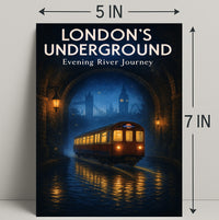 London's Underground Evening River Journey Poster PosterGoat