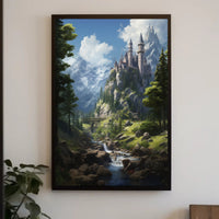 Enchanting Castle Landscape Fantasy Art Print - Artistic Poster