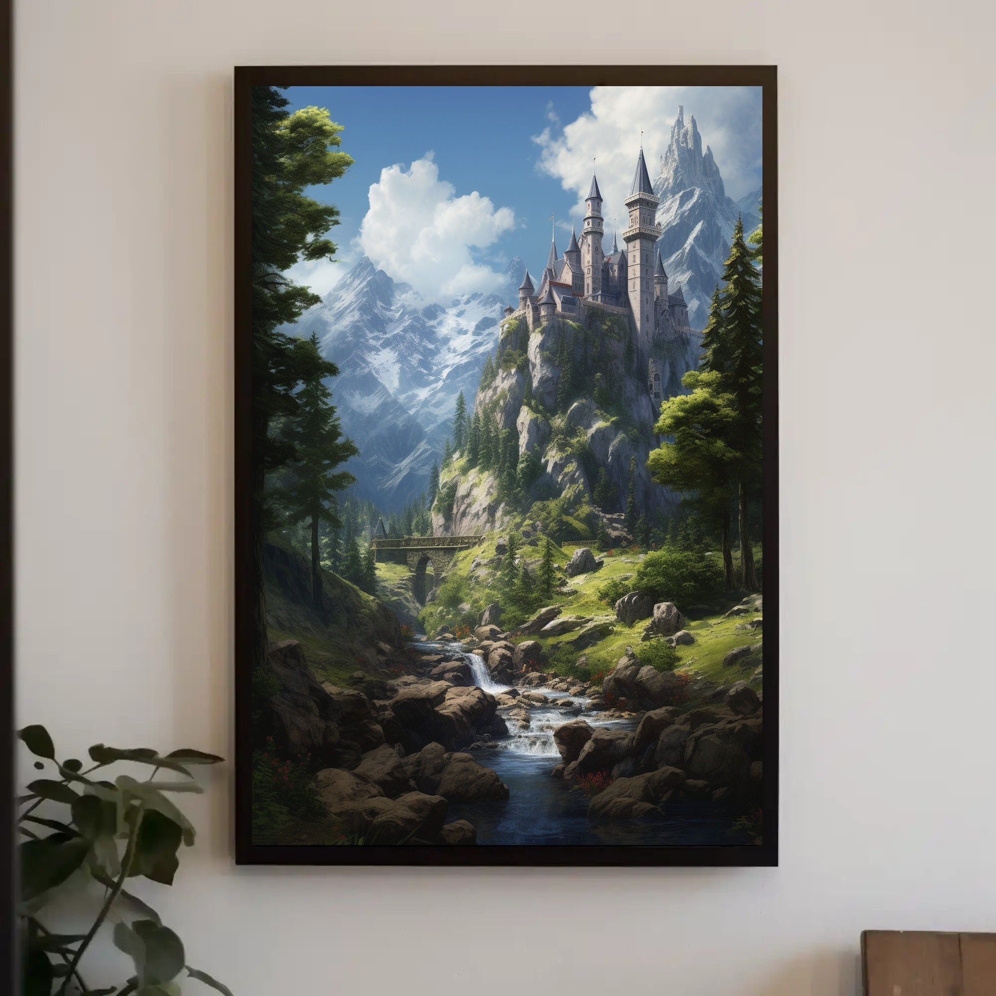 Enchanting Castle Landscape Fantasy Art Print - Artistic Poster