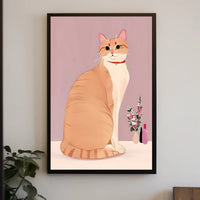 Regal Cat Portrait Poster Vintage Animal Wall Art