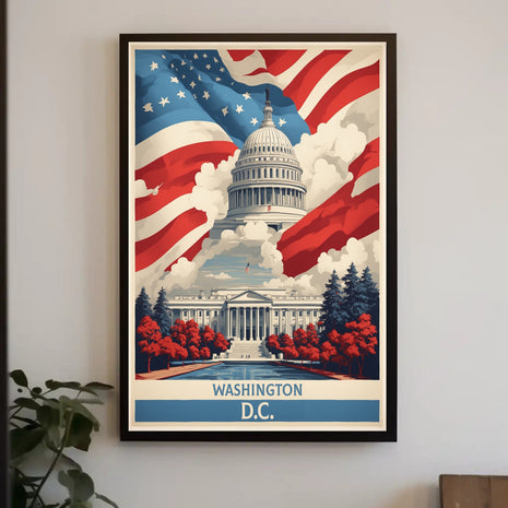United States Capitol Vintage Artistic Patriotic Political Poster
