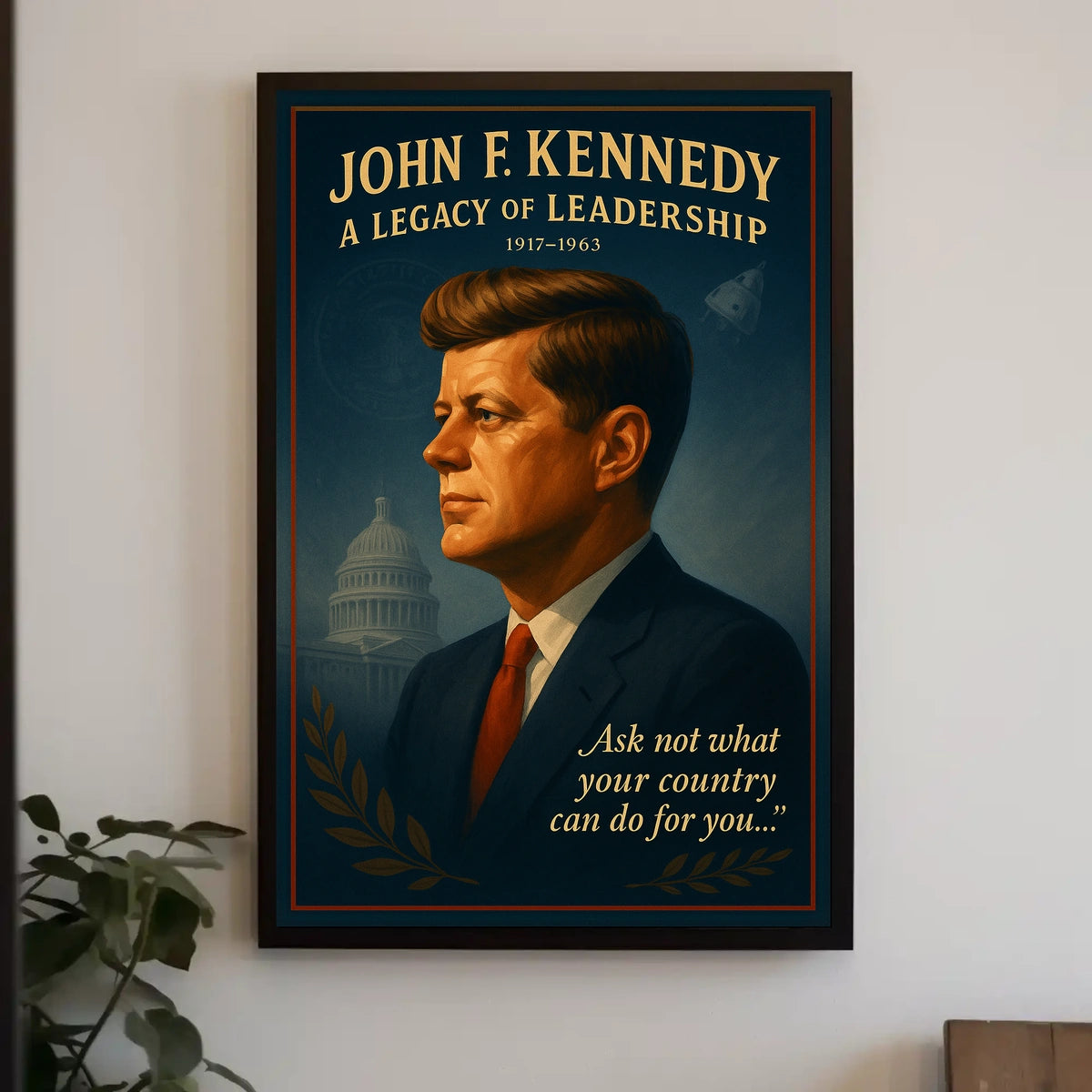 Patriotic Tribute Poster: Leadership and Inspiration Art