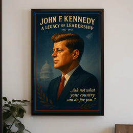 Patriotic Tribute Poster: Leadership and Inspiration Art
