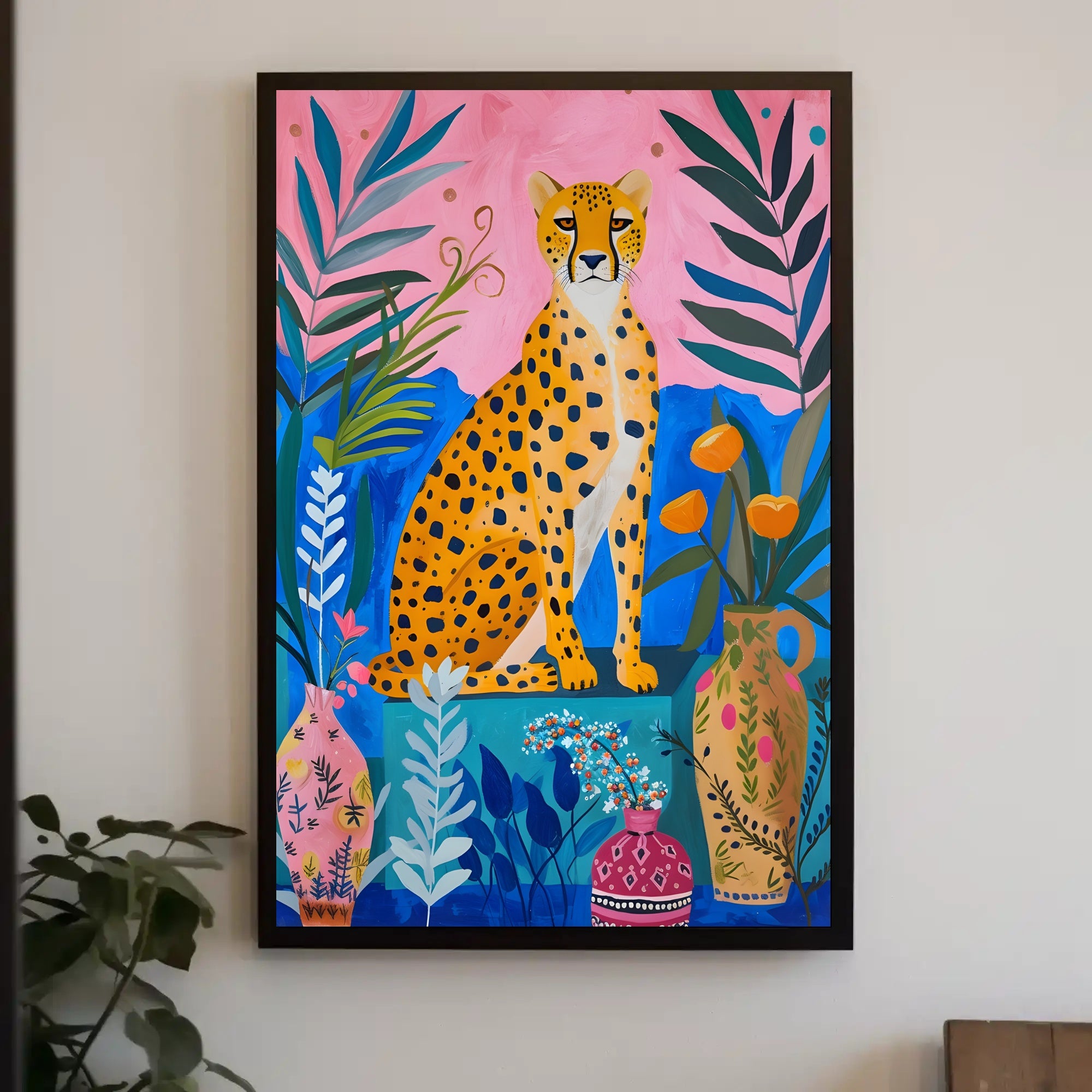 Cheetah Jungle Exotic Wildlife Art Poster - Animal Poster PosterGoat